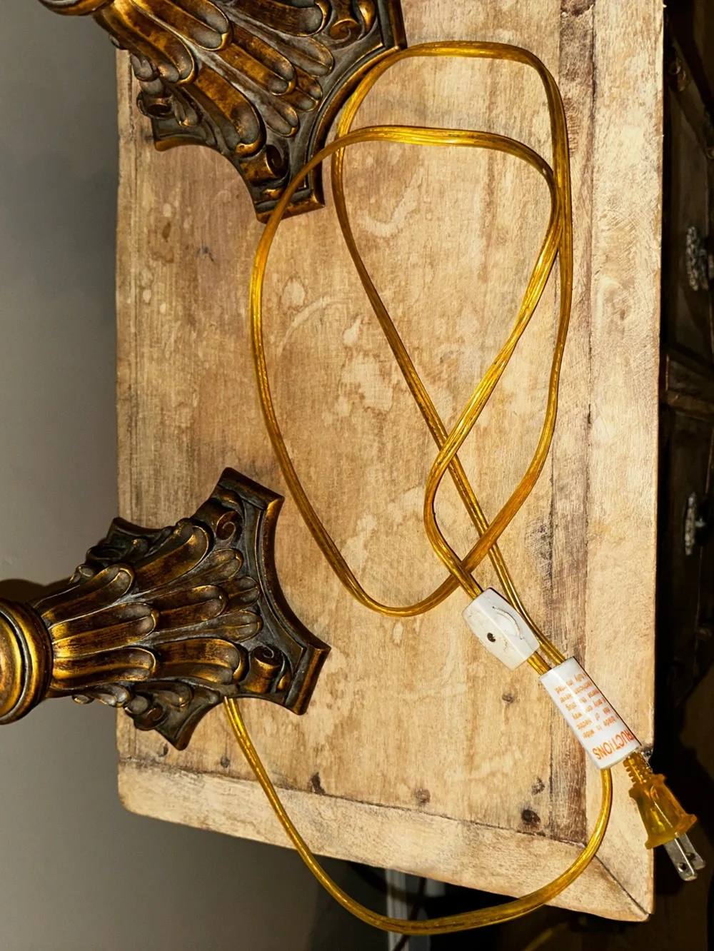 2 Elegant Ruffled Amber Table Lamp with Crystal Fringe - Home Accents